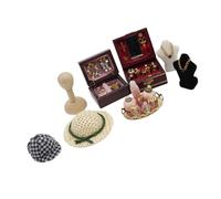 Exquisite 1/12 Scale Dollhouses Miniature Jewelry Set Mannequin Hat Rack Model Easy Display Assembly Accessories