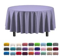 Exquisite 4-Pack Lavender Plastic Table Cloth - 84-Inch Round Tablecloth for Parties - Round Tablecloth - Table Cloths for Parties - Plastic Table Cover for Picnics