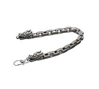 Exquisite 925 Silver Dragon Bracelets Men Retro Six-Character Mantra Square 8 Shape Hook Chain Birthday Party Friendship Gift
