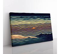Exquisite Abstract Mountains Canvas Wall Art Print Ready to Hang, Framed Picture for Living Room Bedroom Home Office Décor, 60x40 cm (24x16 Inch)