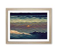 Exquisite Abstract Mountains H1022 Framed Print for Living Room Bedroom Home Office Décor, Wall Art Picture Ready to Hang, Oak A3 Frame (46 x 34 cm)