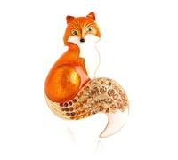 Exquisite Alloy Foxes Brooch with Colorful Rhinestones Multi Colored Animal Badge Backpack Decoration for Daily Wear