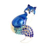 Exquisite Alloy Foxes Brooch With Colorful Rhinestones Multi Colored Animal Badge Backpack Decoration For Daily Wear Foxes Brooch