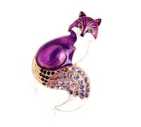 Exquisite Alloy Foxes Brooch With Colorful Rhinestones Multi Colored Animal Badge Backpack Decoration For Daily Wear Backpack Decoration