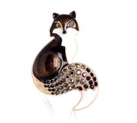 Exquisite Alloy Foxes Brooch with Colorful Rhinestones Multi Colored Animal Badge Backpack Decoration for Daily Wear