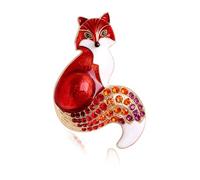 Exquisite Alloy Foxes Brooch With Colorful Rhinestones Multi Colored Animal Badge Backpack Decoration For Daily Wear Backpack Decoration