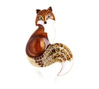 Exquisite Alloy Foxes Brooch with Colorful Rhinestones Multi Colored Animal Badge Backpack Decoration for Daily Wear
