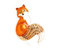Exquisite Alloy Foxes Brooch With Colorful Rhinestones Multi Colored Animal Badge Backpack Decoration For Daily Wear Backpack Decoration
