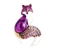 Exquisite Alloy Foxes Brooch With Colorful Rhinestones Multi Colored Animal Badge Backpack Decoration For Daily Wear Foxes Brooch