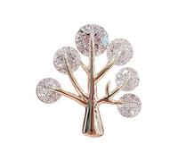 Exquisite Alloy Tree Brooch with Zircon Crystal Lightweight Lapel Pin Accessory Elegant Clothing Accessories Symbolic Tree Brooch