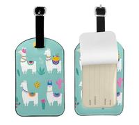 Exquisite Alpaca Llama Luggage Tags - Leather Suitcase Tags - Adorable Bag Tags for Travel - Convenient 7cm X 11cm Identification Accessory