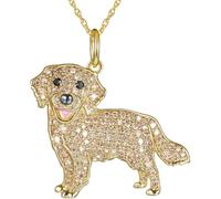 Exquisite and Cute Pet Cat Dog Necklace for Animal Lover, Personalized Engraved Pet Jewelry Gifts (Golden Retriever)