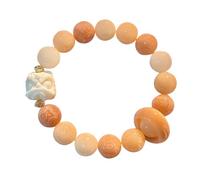 Exquisite And Fashionable Bead Bracelet Design Highlights Individual Charm Watch Men (Orange, One Size)