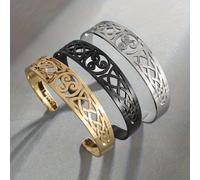 Exquisite and simple hollow Celtic knot stainless steel bracelet, suitable for daily wear, a Nordic talisman jewelry accessory and gift for both men and women