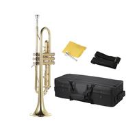 Exquisite Bb B Flat Trumpet Brass Gold-painted Durable Musical Instrument With Mouthpiece Gloves Strap Case