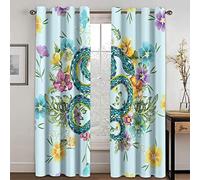 Exquisite Blackout Curtain Animals Dragons Plants Flowers 72X84 Inch Super Soft Curtains For Bedroom Black Out Curtain - Eyelet Curtain For Nursery Décor