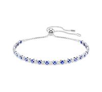 Swarovski Matrix Tennis Bracelet, Blue and Clear Round-Cut Crystals in a Rhodium-Finished Setting, Part of the Matrix Collection