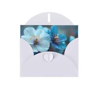 Exquisite Blue Serenity Greeting Card With White Envelope Suitable For Various Celebratory Occasions Use