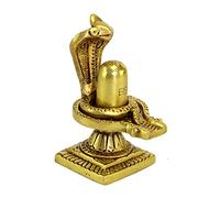Exquisite Brass Shiv Ling Idol with Intricately Crafted Snake Crowning It | Divine Representation of Lord Shiva’s Cosmic Energy | Perfect for Puja, Meditation, and Spiritual Decor | 4 inches