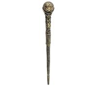 Exquisite Bronze Resin Pentagram Wand - 24cm x 3cm (1 Pc.) - Enchanting & Unique Design, Durable Material - Perfect Garden Decor
