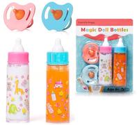 Exquisite Buggy My Sweet Baby Disappearing Magic Bottles - Includes 1 Milk, 1 Juice Bottle with Pacifier for Baby Doll (Colorful)