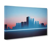 Exquisite City Skyline Architecture Canvas Print | Gallery Wrapped 30mm Frame Wall Art | 30x20 inches | Ready to Hang | Contemporary Cityscape Picture | Living Room Bedroom Lounge Office
