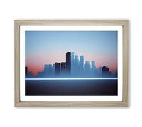 Exquisite City Skyline Architecture Framed Print | A2 Oak Framed Wall Art | Ready to Hang | Modern Cityscape Picture | Living Room Bedroom Lounge Office