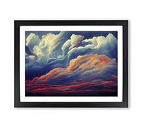 Exquisite Clouds Framed Print | A4 Black Framed Wall Art | Ready to Hang | Modern Landscape Picture | Living Room Bedroom Lounge Office