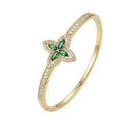 Exquisite Crystal Clover Flower Bangle Bracelet for Women Cubic Zirconia Dainty Green Cross Four Leaf Floral Bangles Bracelets Stackable Lucky Fashion Birthday Party Banquet Jewelry St.Patric's Day