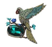 Exquisite Crystal Parrot Brooch with Wings Spread Out Vintage Design Animal Shape Fashion Accessory Gift for Women Men Flying Parrot Badge, Einheitsgröße, As described
