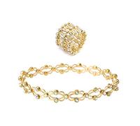 Exquisite Crystal Telescopic Rings 2 in 1 Retractable Twist Folding Jewelry for Women Mens Rings Black Stone