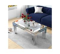 Exquisite Crystal Top Mirrored Coffee Table: Elevate Your Décor