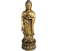 Exquisite Design Copper Sakyamuni Buddha Premium Workmanship Buddha Statue for Zen Decor Buddha Figurine Ornament Handicraft Sculpture 8 * 9 * 25CM Artwork