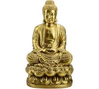 Exquisite Design Shakyamuni Buddha Brass Buddha Statue Ornament Handicraft Sculpture Zen Decor Buddha Figurine for Good Luck Artwork