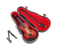 Exquisite Desktop Decor - Small Decorative Violin - Mini Musical Instrument Figurine in Wood