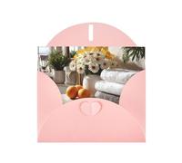 Exquisite Desktop Next To The Window Greeting Card With Pink Envelope Suitable For Various Celebratory Occasions Use