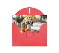 Exquisite Desktop Next To The Window Greeting Card With Red Envelope Suitable For Various Celebratory Occasions Use
