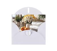 Exquisite Desktop Next To The Window Greeting Card With White Envelope Suitable For Various Celebratory Occasions Use
