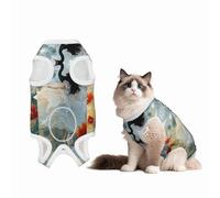 Exquisite Digital Art Custom Patterned Surgery Suit for Dogs Cat- Post-Surgery Recovery, Wound Care, and Anxiety Relief - Soft Cotton Dog Pajamas with Full Belly Coverage Large