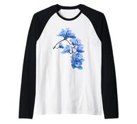 Exquisite Elegant Blue Cymbidium Orchid Cascade Shapes Mania Raglan Baseball Tee