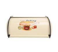 Exquisite Elegant Drum Type Metal Bread Box, Large Capacity Bread Storage Bin for Bread Cake Doughnut Biscuit, Champagne Color Iron Bread Bin with Stylish Design, Perfect for Kitch (Strawberry)