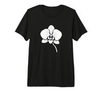 Exquisite Elegant Monochrome Orchid Bloom Shapes Mania Premium T-Shirt