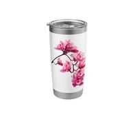 Exquisite Elegant Pink Cymbidium Orchid Cascade Shapes Mania Stainless Steel Insulated Tumbler