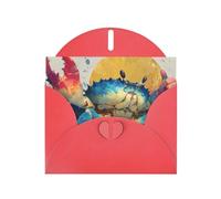 Exquisite Encouraged Crab Greeting Card With Red Envelope Suitable For Various Celebratory Occasions Use