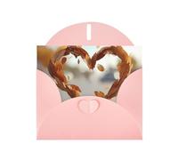 Exquisite Falling Heart Greeting Card With Pink Envelope Suitable For Various Celebratory Occasions Use