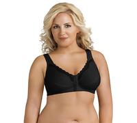 Exquisite Form 5100531 Women's Fully Wireless Cotton Back & Posture Support Bra with Front Closure & Lace, Black, 38B