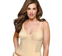 Exquisite Form 5107532 Fully Slimming Wireless Back & Posture Support Longline Bra with Back Closure, Beige, 44D