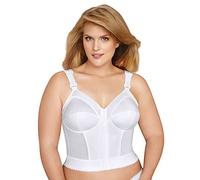 Exquisite Form FULLY #5107530 Classic Support Slimming Full-Coverage Longline Posture Bra, Front Closure, Wire-Free, White, 34B
