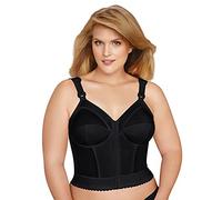 Exquisite Form FULLY #5107530 Classic Support Slimming Full-Coverage Longline Posture Bra, Front Closure, Wire-Free, Black, 38B