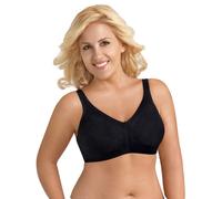 Exquisite Form Women's 5100548 Fully Side Shaping Wireless Full-Coverage Bra with Back Closure & Floral Lace, Opaque, Black, 42D